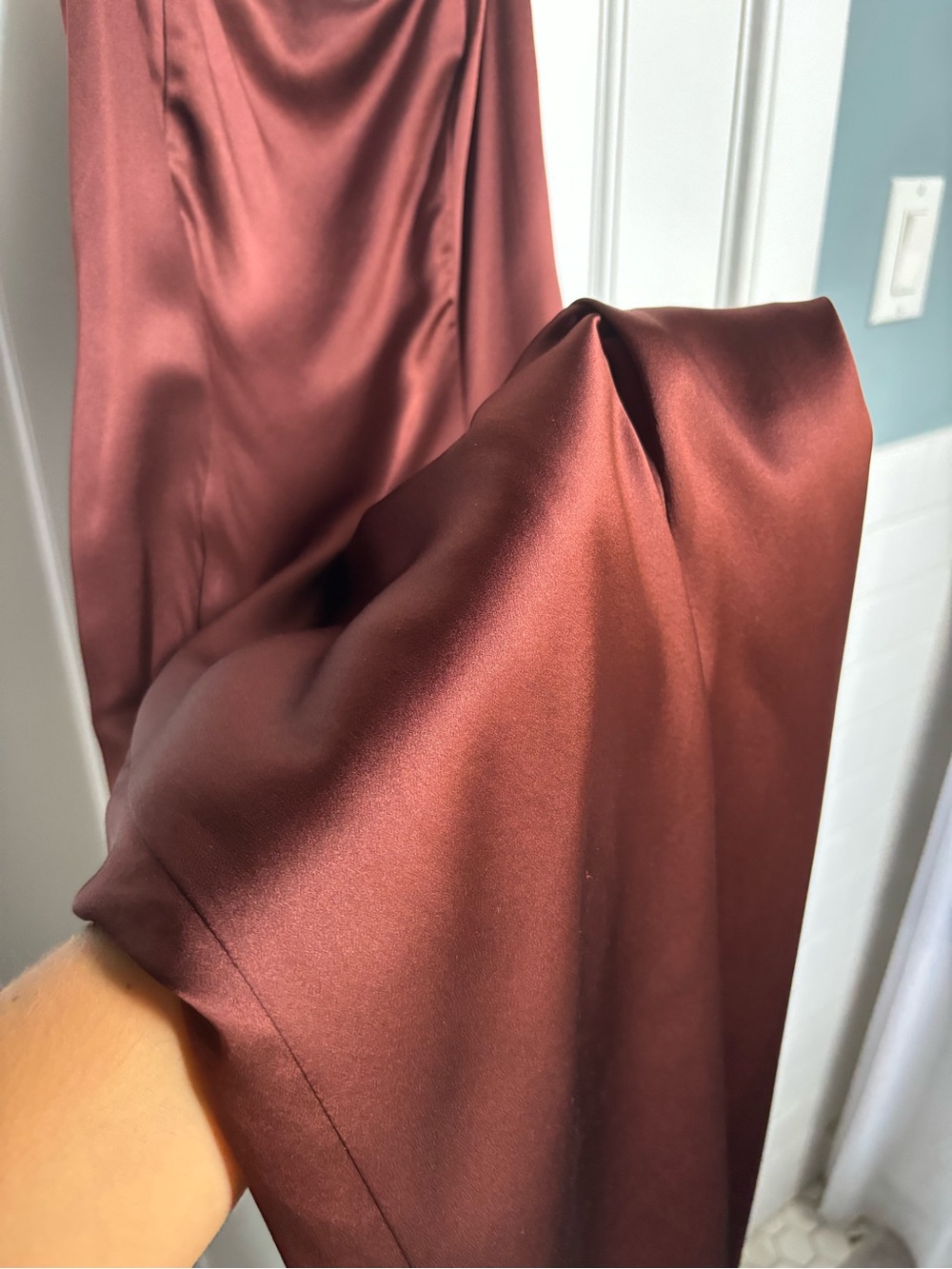 Reformation Melina Silk Dress in Mahogany - Picture 6 of 6